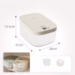 Cutie de Depozitare Flippy, de Uz Casnic, Rezistentă la Insecte și la Umiditate, Rezervor Sigilat pentru Depozitare Alimentară, Capacitate 10 kg, 37x26x19.5 cm, Alb - imagine 4