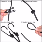 Sfoara pentru Uscarea Hainelor, Flippy, Uscator Sfoara Portabila, 12 Clips-uri Incluse, Lungime 180 cm, PP Cablu de Otel, Negru - imagine 6