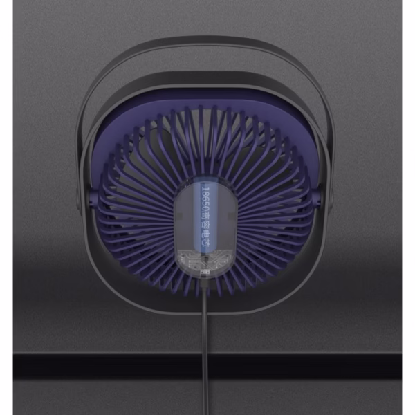 Mini ventilator pentru birou cu usb, Flippy, rotire 360 grade, 3 viteze, 1500 mA, 13.5 x 12,8, Albastru - imagine 3