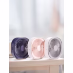 Mini ventilator pentru birou cu usb, Flippy, rotire 360 grade, 3 viteze, 1500 mA, 13.5 x 12,8, Albastru - imagine 4