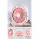 Mini ventilator pentru birou cu usb, Flippy, rotire 360 grade, 3 viteze, 1500 mA, 13.5 x 12,8, Roz - imagine 4