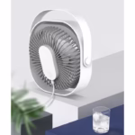 Mini ventilator pentru birou cu usb, Flippy, rotire 360 grade, 3 viteze, 1500 mA, 13.5 x 12,8, Alb - imagine 3