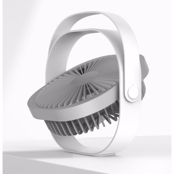 Mini ventilator pentru birou cu usb, Flippy, rotire 360 grade, 3 viteze, 1500 mA, 13.5 x 12,8, Alb - imagine 6