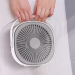 Mini ventilator pentru birou cu usb, Flippy, rotire 360 grade, 3 viteze, 1500 mA, 13.5 x 12,8, Alb - imagine 7