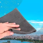 Lavetă din Microfibră pentru Ștergerea Sticlei, Fără Scame, Super Absorbantă, 20 x 30 cm, Gri - imagine 2