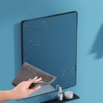 Lavetă din Microfibră pentru Ștergerea Sticlei, Fără Scame, Super Absorbantă, 20 x 30 cm, Gri - imagine 3