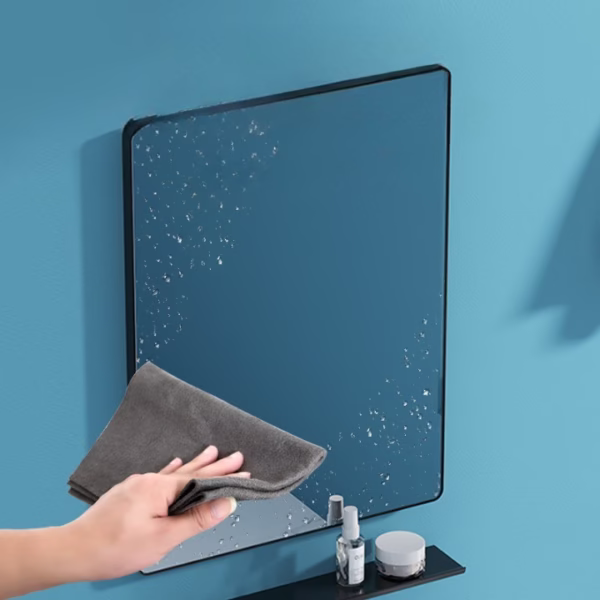 Lavetă din Microfibră pentru Ștergerea Sticlei, Fără Scame, Super Absorbantă, 20 x 30 cm, Gri - imagine 3