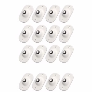 Set 16 Roti Autoadezive Universale, Flippy, pentru Mutat Mobila, Rotire 360 de Grade, Usor de Montat, ABS, 4.5x2.8x1.4 cm, Alb