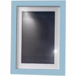 Rama Foto Flippy, cu Magnet, din Lemn, cu Spatiu Pentru Depozitare, Pentru Desene si Picturi A4, Sticla Securizata, Rama MDF, 21x30 cm, Albastru - imagine 6