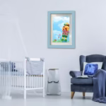 Rama Foto Flippy, cu Magnet, din Lemn, cu Spatiu Pentru Depozitare, Pentru Desene si Picturi A4, Sticla Securizata, Rama MDF, 21x30 cm, Albastru - imagine 7