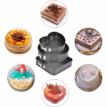 Set de 216 Piese de Copt pentru Prajituri, Flippy, 3 Tavi de Copt, Nivelator, Forme Cupcake, Pos pentru Ornat cu 7 Capete, Feliator Tort, din Otel Inoxidabil, Multicolor - imagine 7