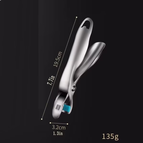 Clema pentru Boluri, Flippy, Anti-Alunecare, din Otel Inoxidabil si Silicon, de Uz Casnic, Rezistent la Temperaturi Inalte, 19.5x3.2 cm, Gri - imagine 5