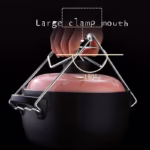 Clema pentru Boluri, Flippy, Anti-Alunecare, din Otel Inoxidabil, Extindere, pentru Oale, Tigai, de Uz Casnic, Rezistent la Temperaturi Inalte, 19.5x9.8x8 cm, Gri - imagine 2