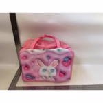 Geantă Frigorifică, Flippy, cu Desene Animate 3D, Portabilă pentru Copii, de Prânz, din Pânză Oxford, 23x13x19 cm, Model Iepuras, Roz - imagine 2