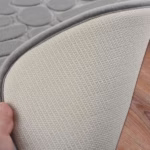 Covoras pentru Baie Antiderapant, Flippy, Uscare Rapida, Model 3D Piatra, 40x60 cm, Gri - imagine 2