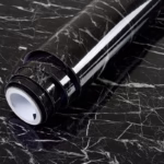 Tapet Autocolant pentru Bucatarie, Flippy, Rola cu Efect de Marmura, Folie Autoadeziva, 40cmx100cm, Negru - imagine 2