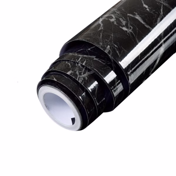Tapet Autocolant pentru Bucatarie, Flippy, Rola cu Efect de Marmura, Folie Autoadeziva, 40cmx100cm, Negru - imagine 3