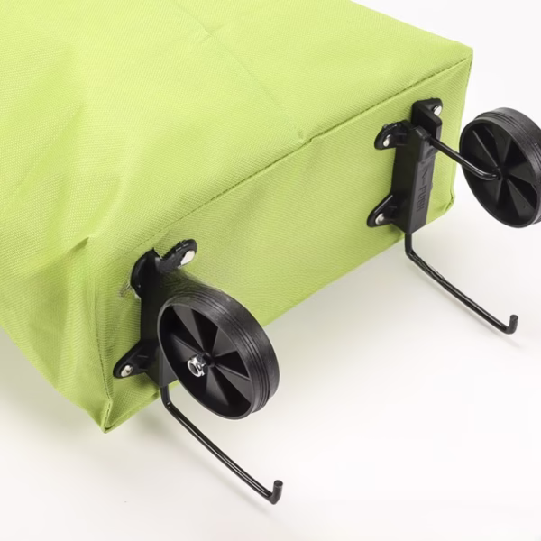 Geanta Pliabila, Flippy, 2 in 1, Carucior cu Roti, pentru Cumparaturi, 19 l, Verde, Plastic, 39 x 46 x 12 cm - imagine 6