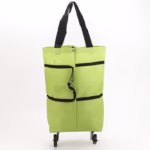 Geanta Pliabila, Flippy, 2 in 1, Carucior cu Roti, pentru Cumparaturi, 19 l, Verde, Plastic, 39 x 46 x 12 cm - imagine 7