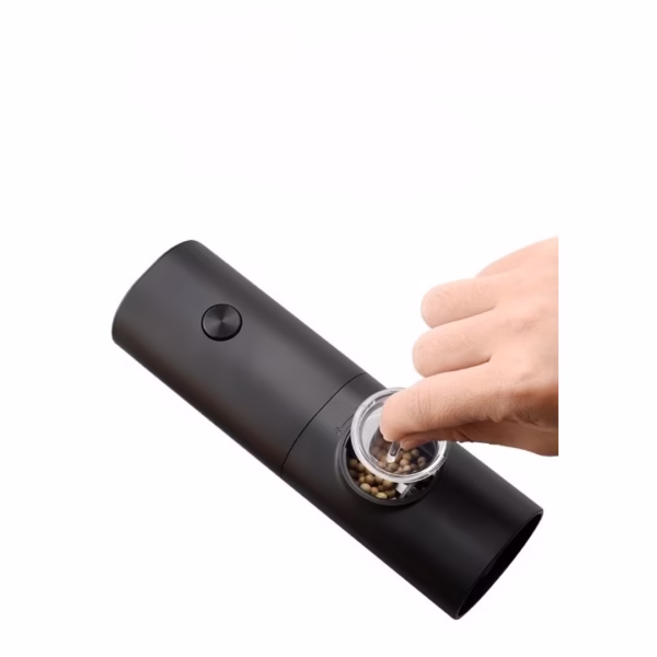 Rasnita Electrica pentru Cafea si Condimente, Flippy, Cutit de Macinare din Otel Inoxidabil, Incarcare cu Baterii, Optiuni Diferite de Macinare, Usor de Manevrat, 18x5.5cm, Negru - imagine 4
