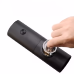 Rasnita Electrica pentru Cafea si Condimente, Flippy, Cutit de Macinare din Otel Inoxidabil, Incarcare cu Baterii, Optiuni Diferite de Macinare, Usor de Manevrat, 18x5.5cm, Negru - imagine 7