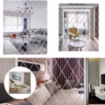 Set 32 de Oglinzi Autocolante pentru Perete, Flippy, sub Forma de Romb, Acril, 14.2x23.6x15.5 cm - imagine 3