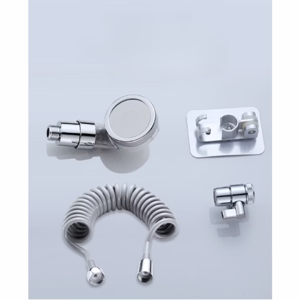 Set Extensie de Dus, Flippy, pentru Baterie Baie sau Bucatarie, 4 Piese, Filtru de Ioni Negativi, Furtun Flexibil de 1.5 Metri, Argintiu - imagine 6