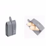 Set 7 Genti de Calatorie, Flippy, pentru Depozitare, Compresibile, 7 Dimensiuni, Impermeabile, Design cu Plasa, Pliabile, Manere Robuste, Fermoar dublu, Gri - imagine 2