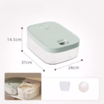 Cutie de Depozitare Flippy, de Uz Casnic, Rezistentă la Insecte și la Umiditate, Rezervor Sigilat pentru Depozitare Alimentară, Capacitate 6 kg, 37 x 26 x 14.5cm, Verde - imagine 4