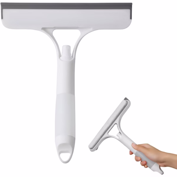 Racleta de Curatare 3 in 1, Flippy, Multifunctional, Pentru Casa si Masina, Pulverizator de Spray, Racleta din Silicon si Burete, 21.5 x 25.7 cm, Alb - imagine 3