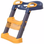 Reductor si Scaunel Inaltator WC, Flippy, pentru Copii 1 - 7 Ani, 2 Trepte Reglabile, Pliabil, Colac Moale, cu Spatar si Manere, Inaltime 54/58 cm x 39.5 x 35 cm, din Plastic+PVC, Albastru/Portocaliu - imagine 7