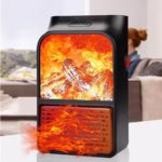 Mini Aeroterma Puternica Portabila Flippy, Putere 1000W, Mini radiator electric cu Display LCD, efect de semineu si flacara, cu telecomanda - imagine 4