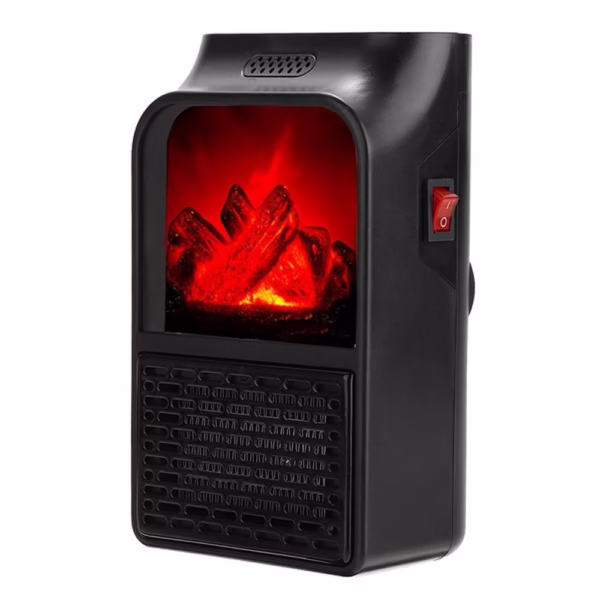Mini Aeroterma Puternica Portabila Flippy, Putere 1000W, Mini radiator electric cu Display LCD, efect de semineu si flacara, cu telecomanda - imagine 5