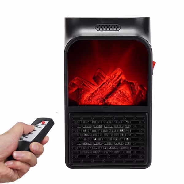 Mini Aeroterma Puternica Portabila Flippy, Putere 1000W, Mini radiator electric cu Display LCD, efect de semineu si flacara, cu telecomanda - imagine 6