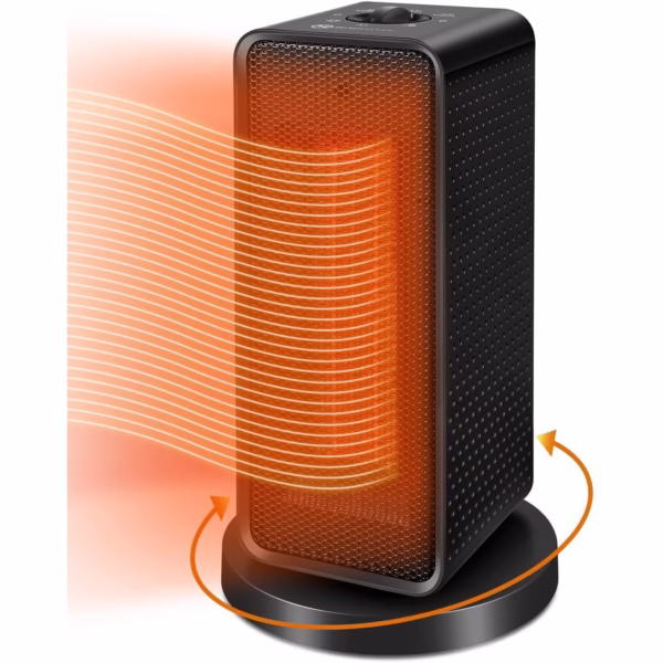 Aeroterma / Radiator Flippy, 1200 W, 2 trepte de putere, termostat reglabil, Negru - imagine 6