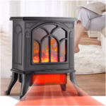 Semineu Electric, Flippy, cu Efect Flacara, 1500/1200W, Incalzire PTC, 220 V, din Plastic Ignifug, 38 x 23 x 45 cm, Negru - imagine 4