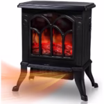 Semineu Electric, Flippy, cu Efect Flacara, 1500/1200W, Incalzire PTC, 220 V, din Plastic Ignifug, 38 x 23 x 45 cm, Negru - imagine 5