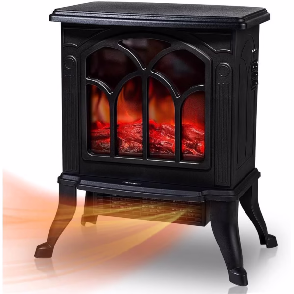 Semineu Electric, Flippy, cu Efect Flacara, 1500/1200W, Incalzire PTC, 220 V, din Plastic Ignifug, 38 x 23 x 45 cm, Negru - imagine 5