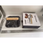 Presa Manuala pentru Carne, Flippy, din Aliaj de Aluminiu, Maner din Lemn, Presa pentru Burgeri, Usor de Curatat si Folosit, Patrata, 16x16x6 cm, Neagra - imagine 2