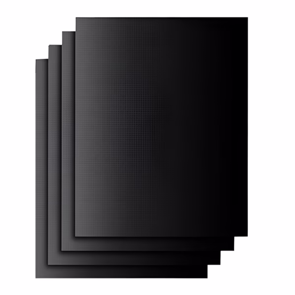 Set 4 Folii Antiaderente din Teflon, Flippy, Multifunctionale, Rezistente la Apa si Temperaturi Ridicate, pentru Gratar, Cuptor, BBQ Grill, 40x33 cm, Negru - imagine 1