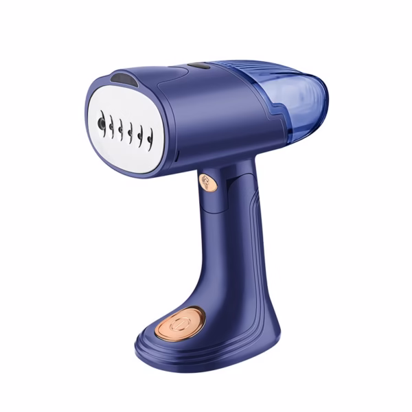 Aparat de Calcat Vertical Portabil cu Abur, Flippy, Putere 1500W, Rezervor Detasabil de 138ml, Priza, Functie Anti Calcar si Auto Curatare, Pliabil, cu Perie, 20x10.5x8 cm, Albastru - imagine 1