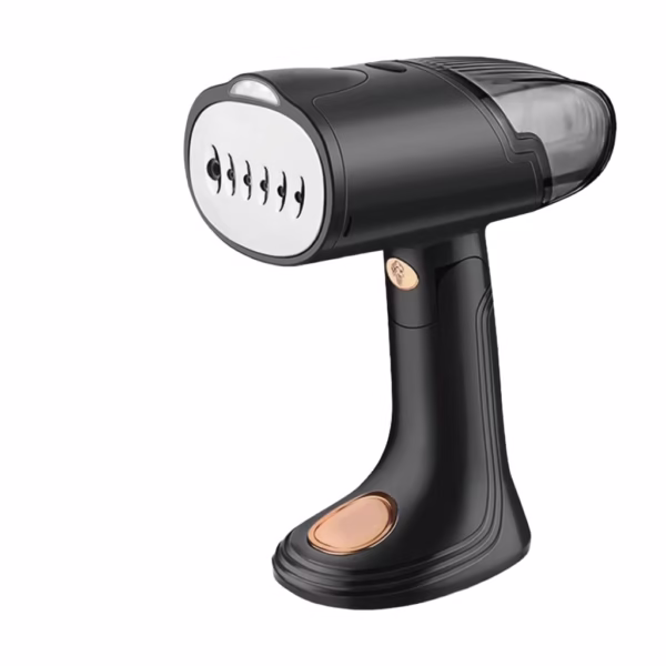 Aparat de Calcat Vertical Portabil cu Abur, Flippy, Putere 1500W, Rezervor Detasabil de 138ml, Priza, Functie Anti Calcar si Auto Curatare, Pliabil, cu Perie, 20x10.5x8 cm, Negru - imagine 1