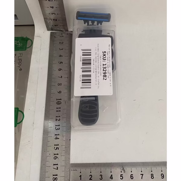 Aparat de Ras Manual, Flippy, din Otel Inoxidabil, Suport Lama + 4 Capete de Schimb Incluse, Cutie pentru Lame, Negru - imagine 2