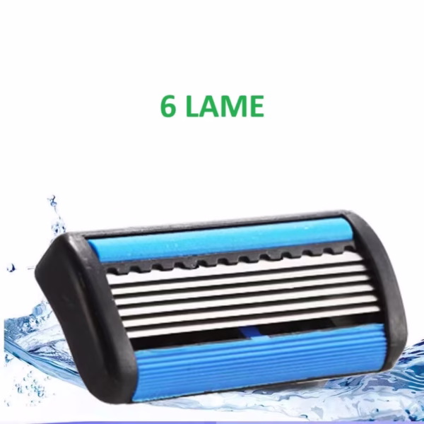 Aparat de Ras Manual, Flippy, din Otel Inoxidabil, Suport Lama + 4 Capete de Schimb Incluse, Cutie pentru Lame, Negru - imagine 4