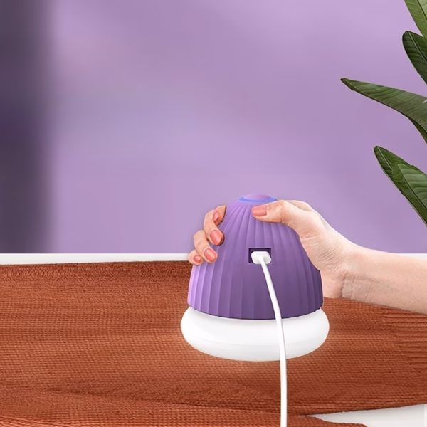 Aparat de Scame 2 in 1, Flippy, Curatare Haine si Lampa de Veghe, 3 Trepte, Incarcare Tip C, 4 W, 9 x 10 cm, Mov - imagine 5