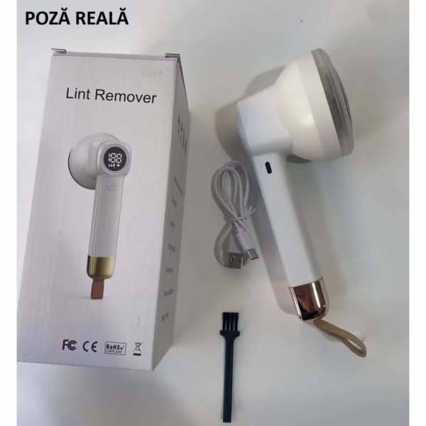 Aparat Pentru Curatat Scame, Par Si Praf, Flippy, Pentru Diferite Tipuri De Material, Cu Lame Din Otel Inoxidabil, Incarcare Prin USB Type-C, Cu Perie De Curatare si Cablu USB Incluse, Alb, 20 x 8.8 x 8.5 cm - imagine 16