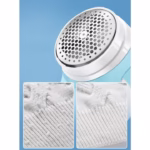 Aparat Pentru Curatat Scame, Par Si Praf, Flippy, Pentru Diferite Tipuri De Material, Cu Lame Din Otel Inoxidabil, Incarcare Prin USB Type-C, Cu Perie De Curatare si Cablu USB Incluse, 13.5x9 cm, Albastru - imagine 4