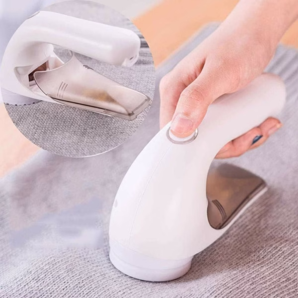 Aparat Pentru Curatat Scame, Par Si Praf, Flippy, Trimmer pentru Diferite Tipuri De Material, Cu Lame Din Otel Inoxidabil, Maner Ergonomic, Incarcare Prin USB, 15x6x9 cm, Alb - imagine 4