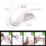Aparat Pentru Curatat Scame, Par Si Praf, Flippy, Trimmer pentru Diferite Tipuri De Material, Cu Lame Din Otel Inoxidabil, Maner Ergonomic, Incarcare Prin USB, 15x6x9 cm, Alb - imagine 9