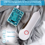 Aparat Pentru Curatat Scame, Par Si Praf, Flippy, Trimmer pentru Diferite Tipuri De Material, Cu Lame Din Otel Inoxidabil, Maner Ergonomic, Incarcare Prin USB, 15x6x9 cm, Alb - imagine 12